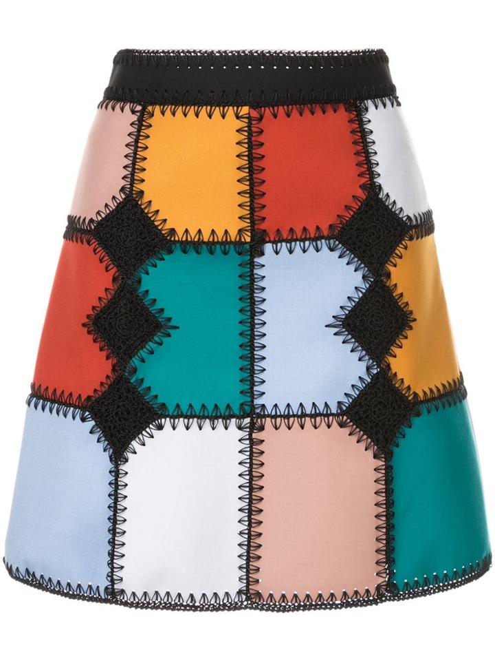 Loveless Colour-block Flared Skirt - Multicolour