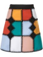 Loveless Colour-block Flared Skirt - Multicolour