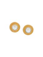 Givenchy Pre-owned 1980s Round Crystal Earrings - Gold