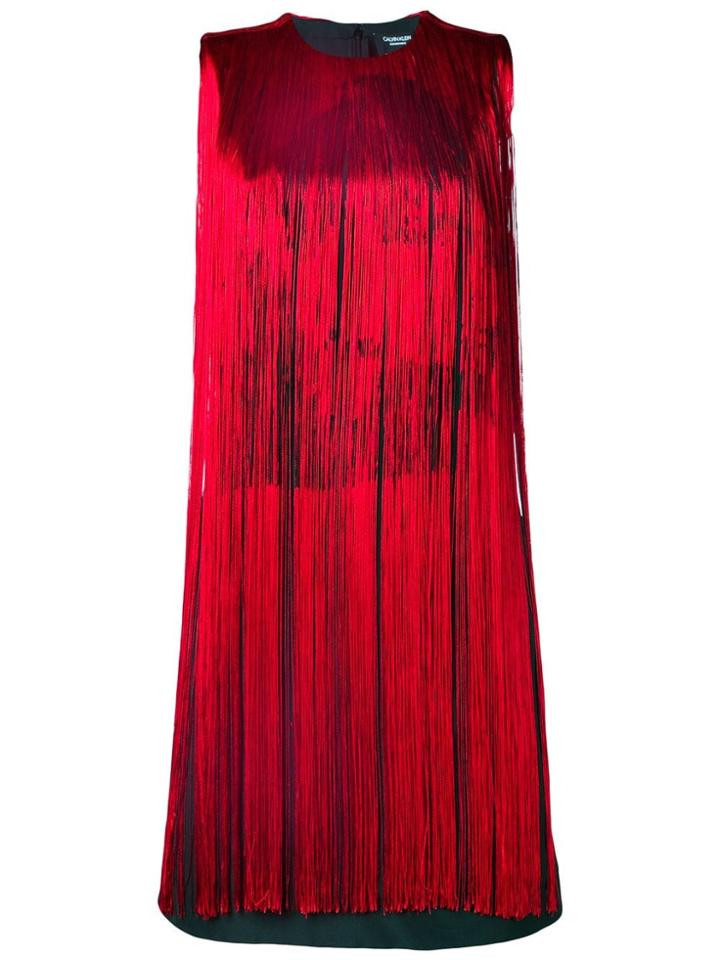 Calvin Klein 205w39nyc Fringes Flared Dress - Black