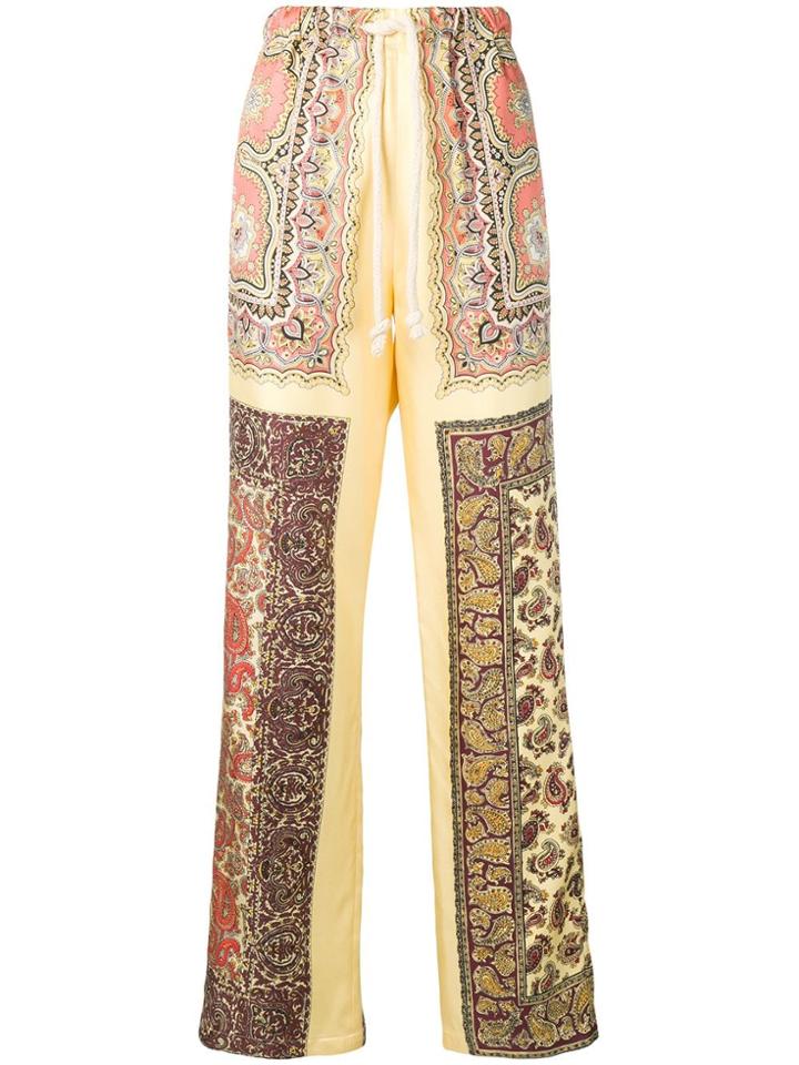 Etro Paisley Printed Palazzo Trousers - Yellow