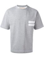 Marni Textured Panel T-shirt, Men's, Size: 52, Grey, Cotton