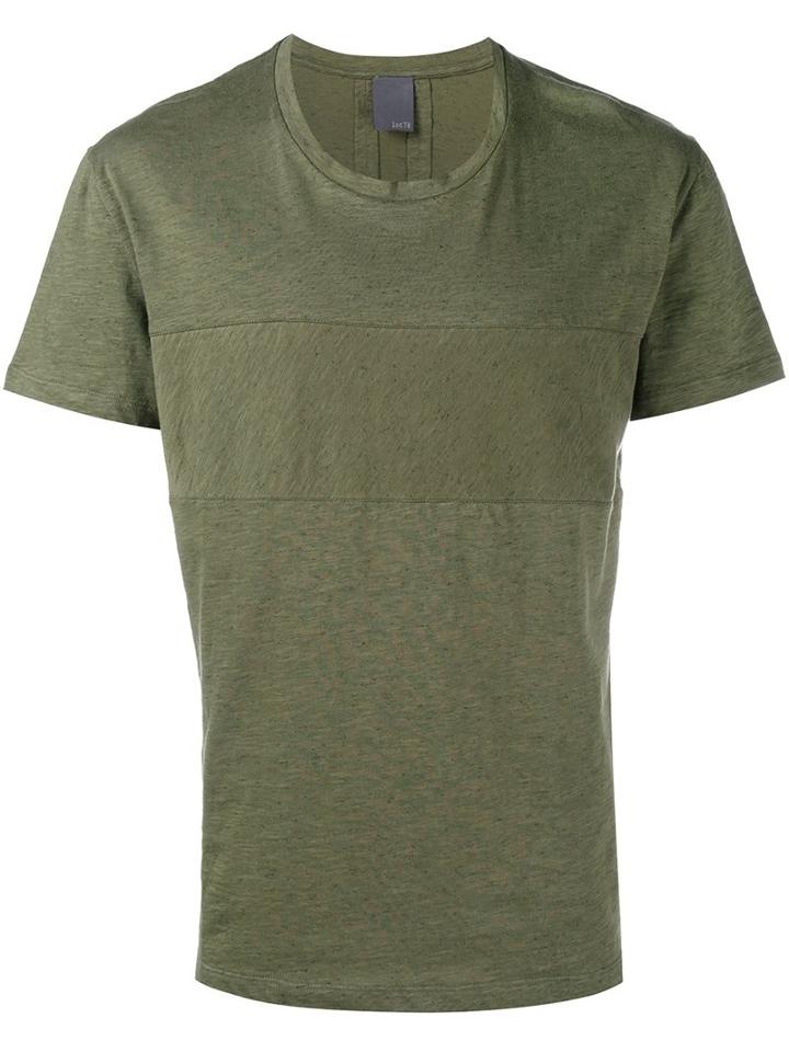 Lot78 Panelled T-shirt, Men's, Size: Medium, Green, Cotton