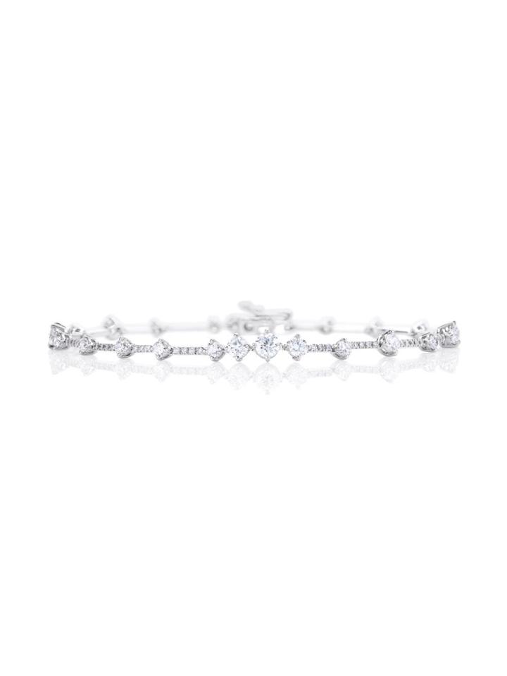 De Beers 18kt White Gold Arpeggia One-line Diamond Bracelet - Metallic