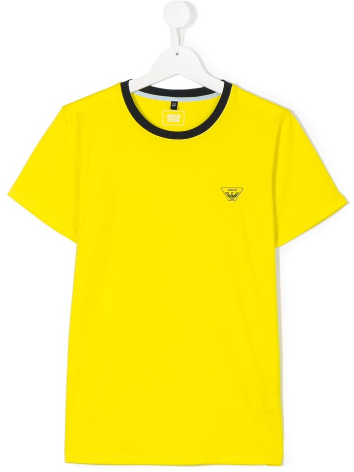 Armani Junior Teen Chest Logo T-shirt - Yellow & Orange