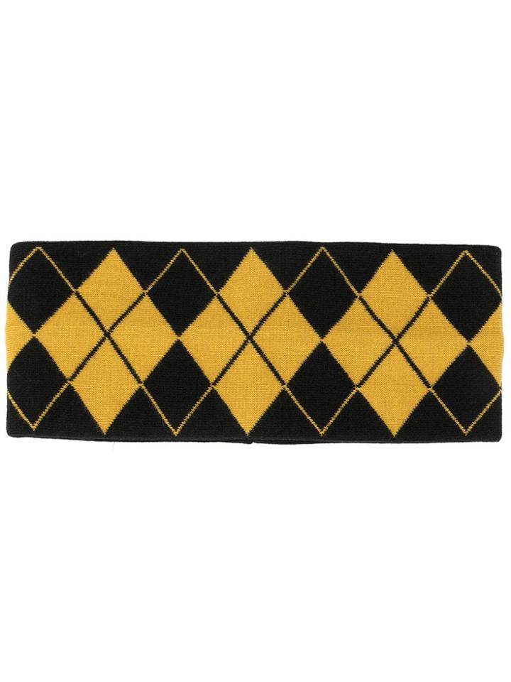 Undercover Argyle Patterned Hat - Yellow