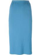 Jean Louis Scherrer Vintage Straight Midi Skirt, Women's, Size: 44, Blue
