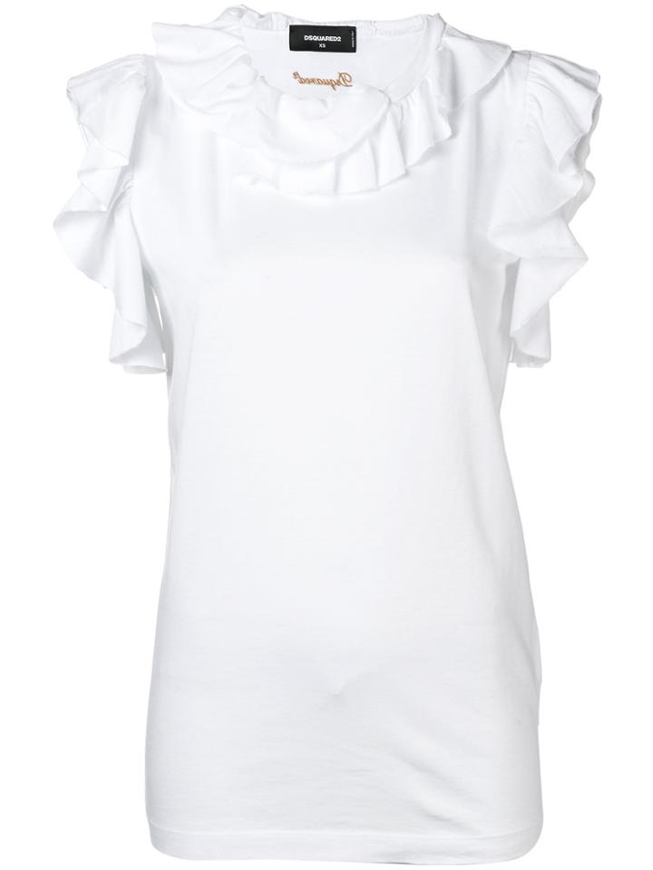 Dsquared2 Ruffle Trim Blouse - White