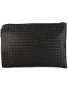 Bottega Veneta Nero Intrecciato Small Document Case - Black