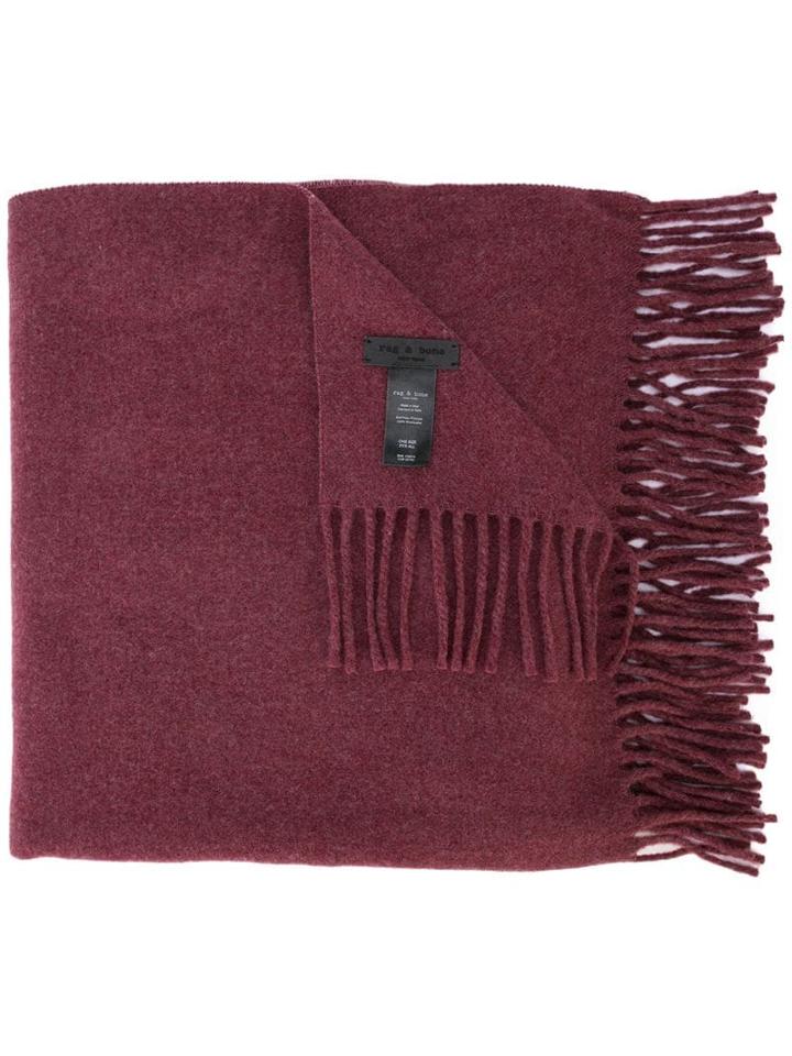 Rag & Bone Large Fringed Scarf - Red