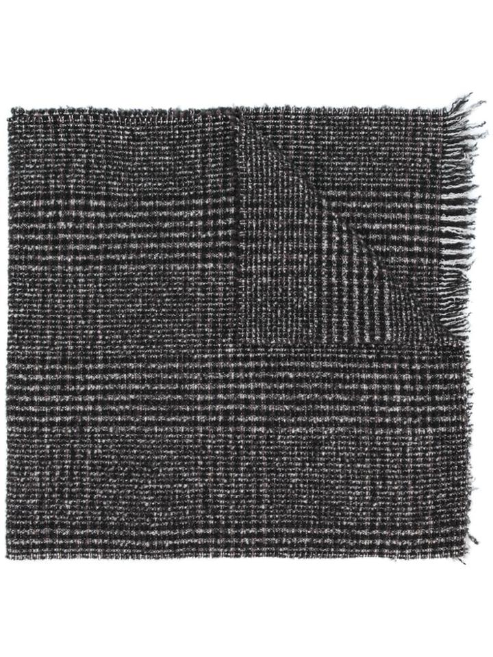 Destin Check Knit Scarf - Brown