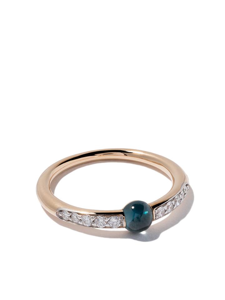 Pomellato 18kt Rose Gold M'ama Non M'ama Topaz & Diamond Ring -