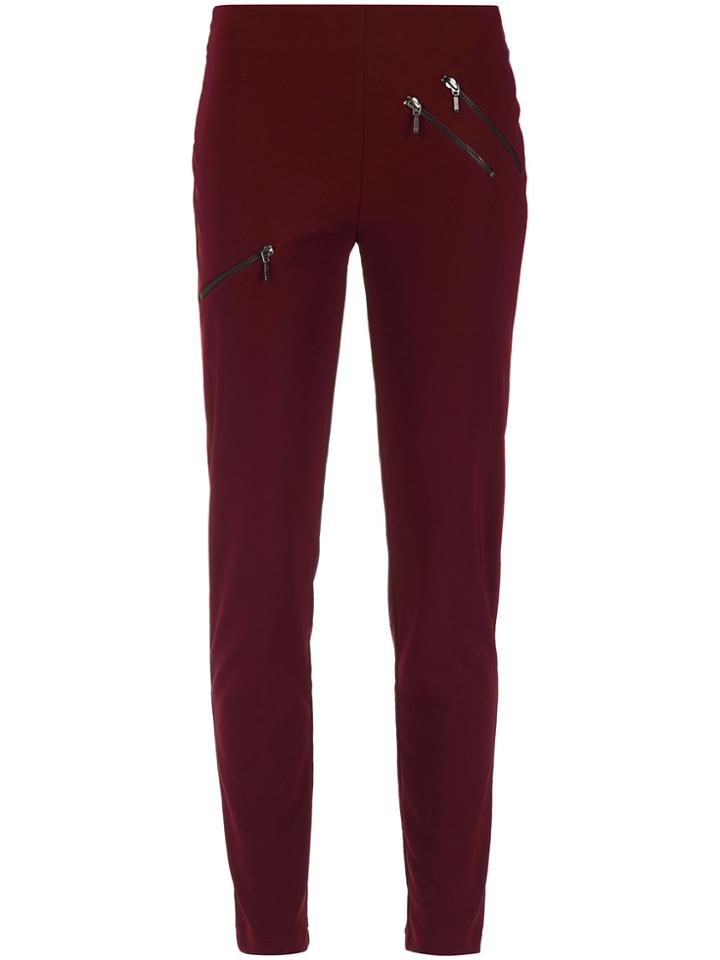 Mara Mac Zipped Skinny Trousers - Red