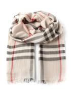 Burberry 'house Check' Scarf, Women's, Nude/neutrals, Silk/wool