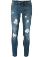 Dolce & Gabbana Distressed Skinny Jeans, Women's, Size: 44, Blue, Cotton/spandex/elastane