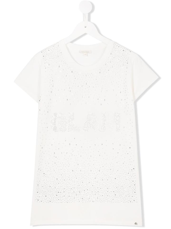 Miss Grant Kids Teen Glam Gem Embellished T-shirt - Nude & Neutrals