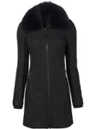 Zac Zac Posen 'rose' Padded Coat, Women's, Size: Medium, Black, Fox Fur/polyester
