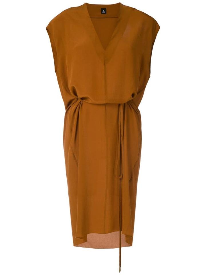 Osklen V-neck Silk Dress - Brown