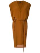 Osklen V-neck Silk Dress - Brown