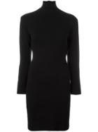 Gianfranco Ferre Vintage Fitted Turtleneck Knit Dress - Black