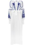 Wandering Long Embroidered Dress - White