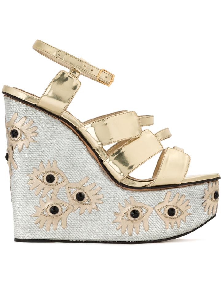 Andrea Bogosian Platform Leather Sandals - White