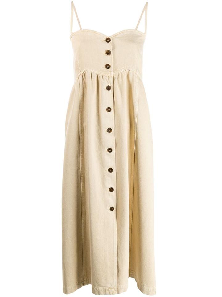 Nanushka Button Up Denim Dress - Neutrals