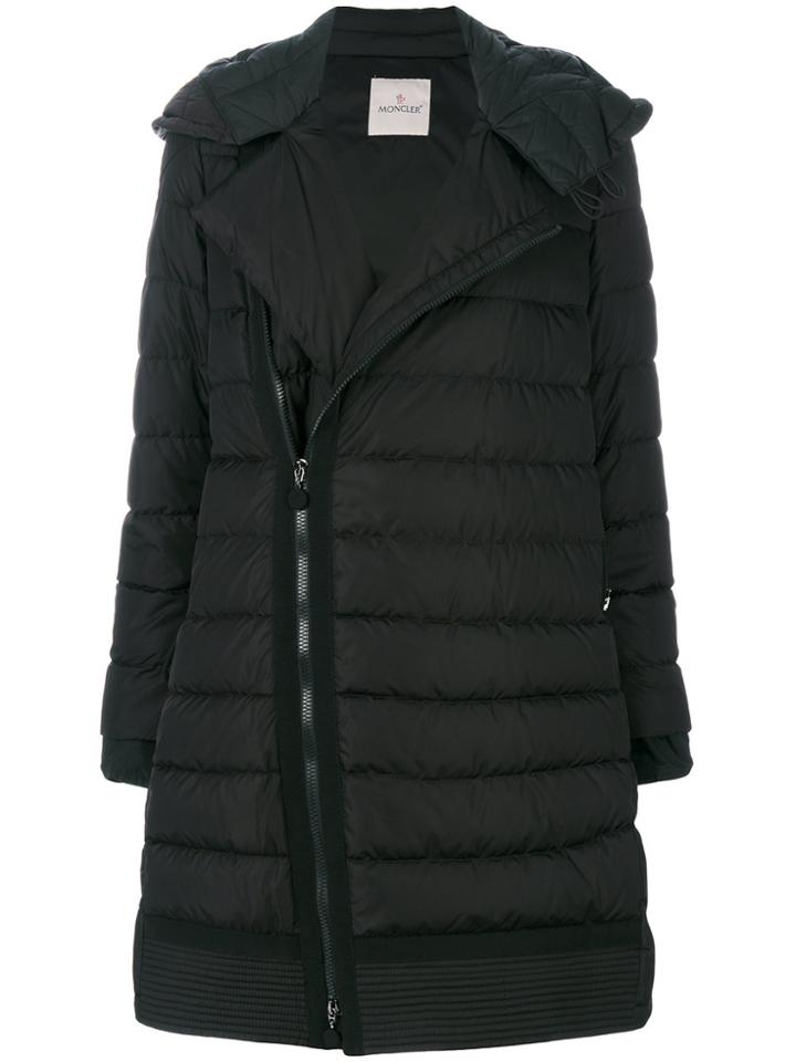Moncler Asymmetric Padded Coat - Black