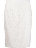 Martha Medeiros Marescot Lace Pencil Skirt, Women's, Size: 42, White, Silk/cotton/polyamide/viscose