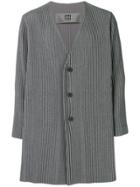 Homme Plissé Issey Miyake Single Breasted Ribbed Coat - Grey