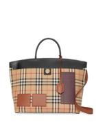 Burberry Vintage Check And Leather Society Top Handle Bag - Neutrals