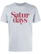 Saturdays Nyc - 'saturdays' Print T-shirt - Men - Cotton - L, Grey, Cotton