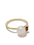 Wouters & Hendrix Gold 18kt Yellow Gold Pearl & Garnet Ring