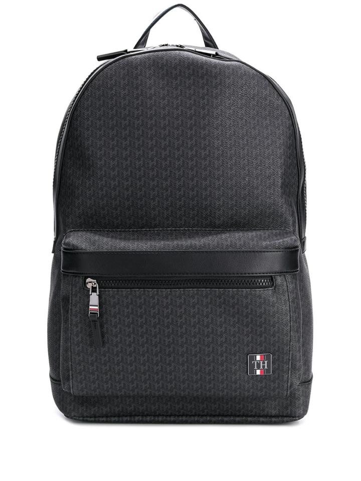 Tommy Hilfiger Logo Embellished Backpack - Black