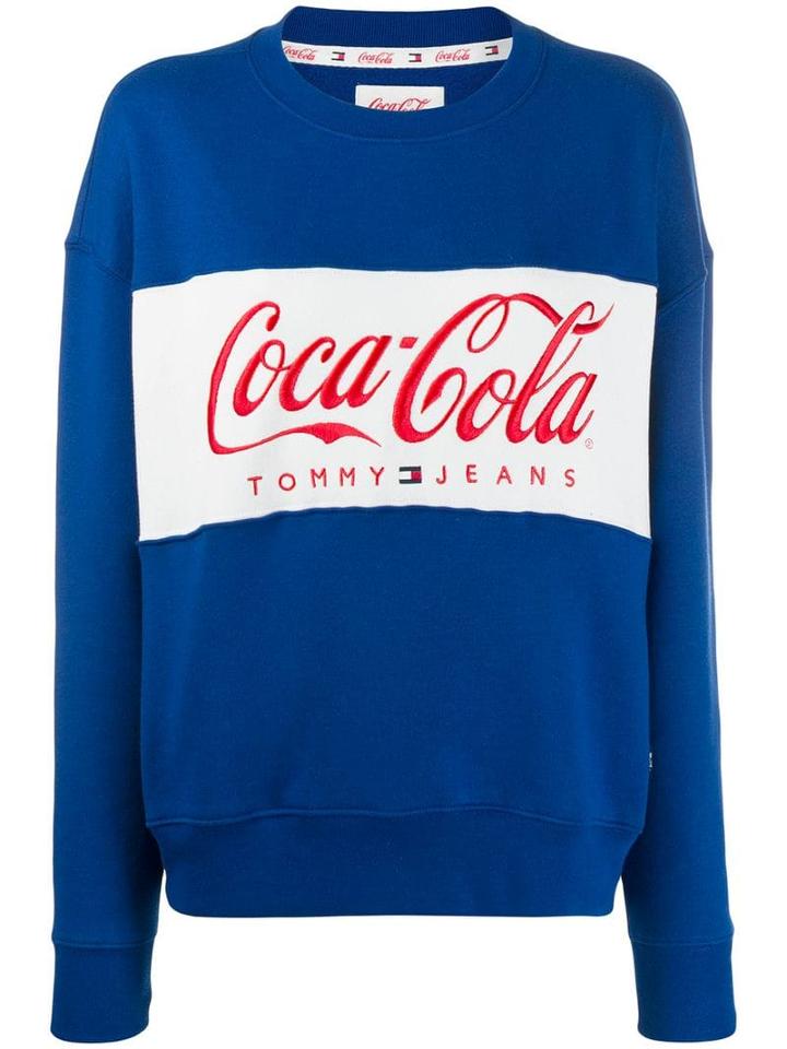 Tommy Jeans X Coca Cola Logo Embroidered Sweatshirt - Blue