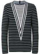 Balmain Striped Knit Sweater - Black