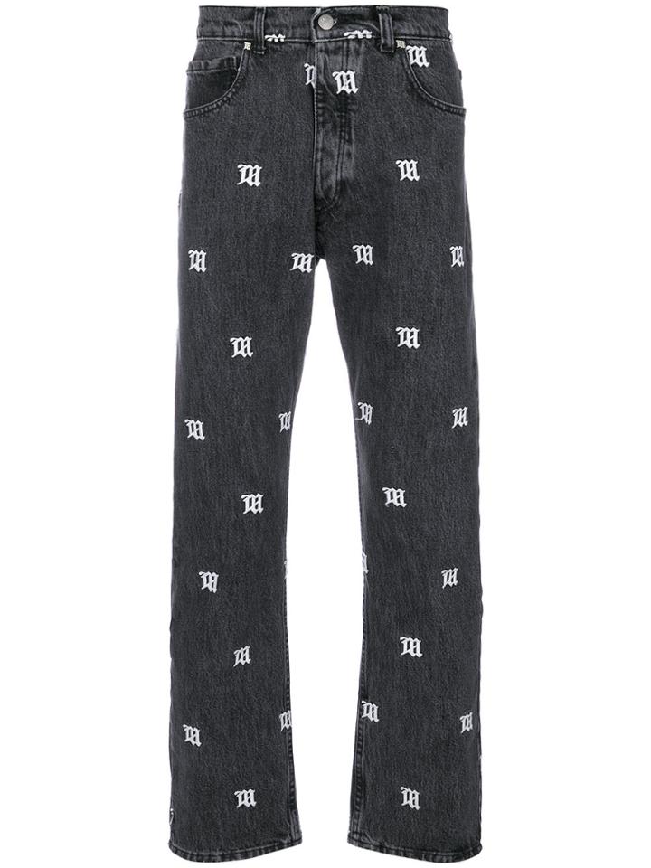Misbhv Monogram Loose Fit Jeans - Black