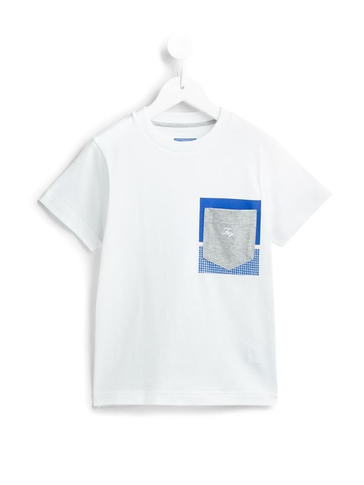 Fay Kids Contrasted Chest Pocket T-shirt