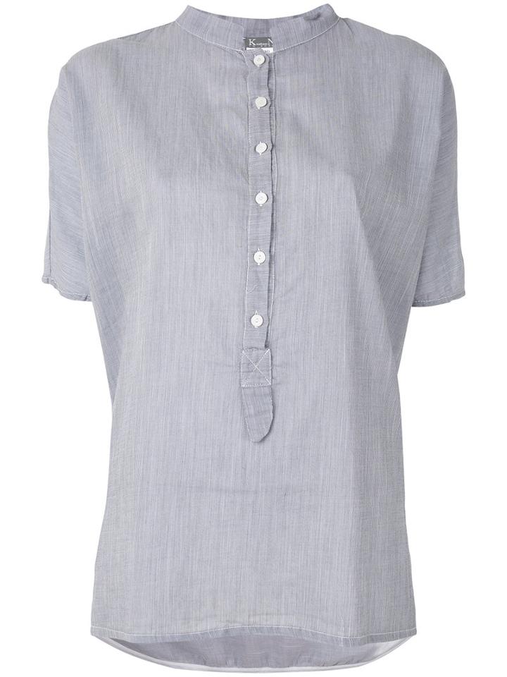 Kristensen Du Nord - Mandarin Collar Shirt - Women - Cotton - 0, Blue, Cotton