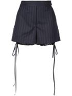 Vera Wang Striped Bloomer Detail Shorts - Blue