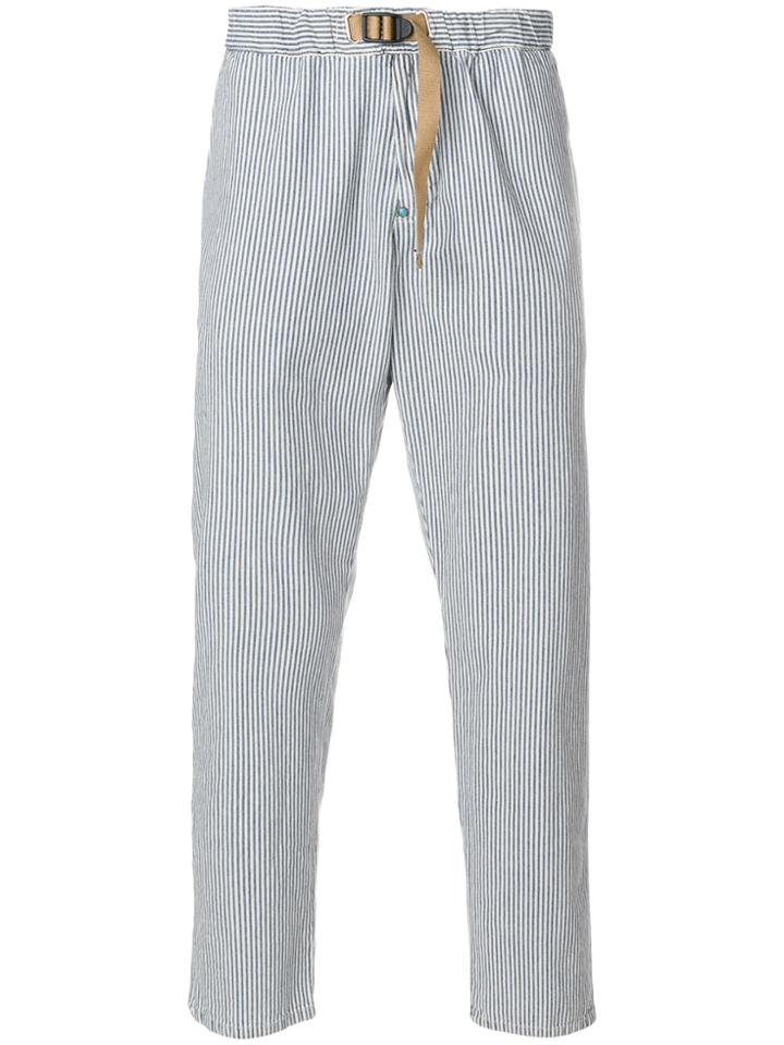 White Sand Striped Trousers - Blue