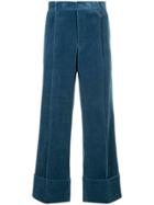 Wooyoungmi Wide Leg Corduroy Trousers - Blue
