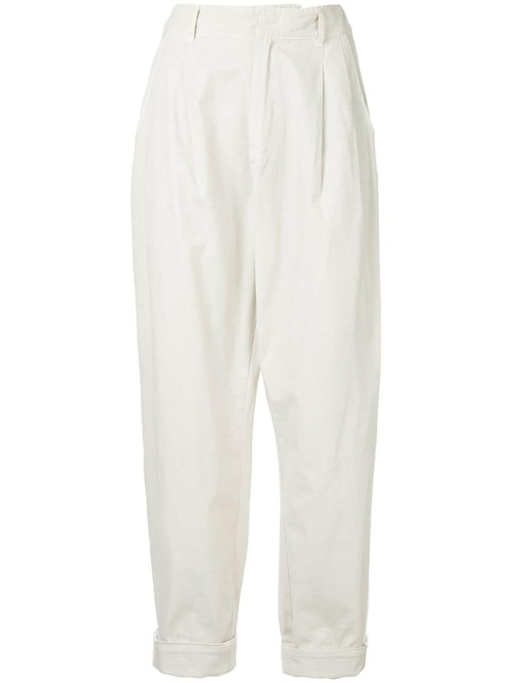 Bassike Canvas Pleated Trousers - Neutrals