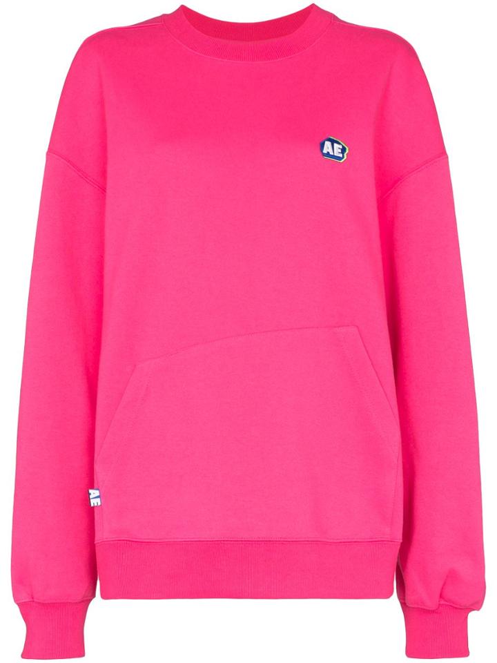 Ader Error Embroidered Logo Patch Sweatshirt - Pink