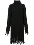 Yang Li Distressed Turtleneck Dress - Black
