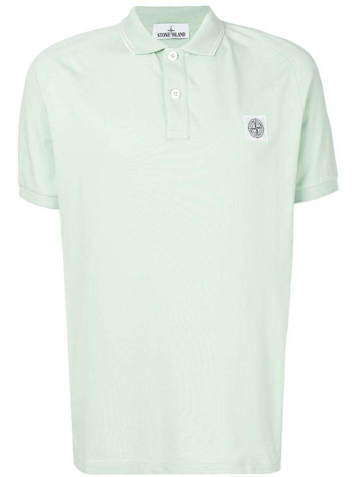 Stone Island Logo Patch Polo Top - Green