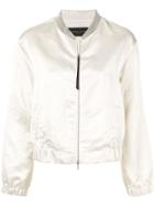 Fabiana Filippi Rhinestone Collar Bomber Jacket - White