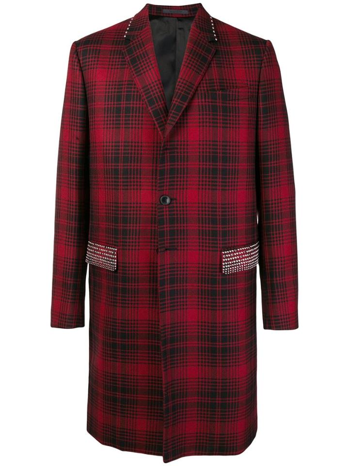 Valentino Studded Check Coat - Black