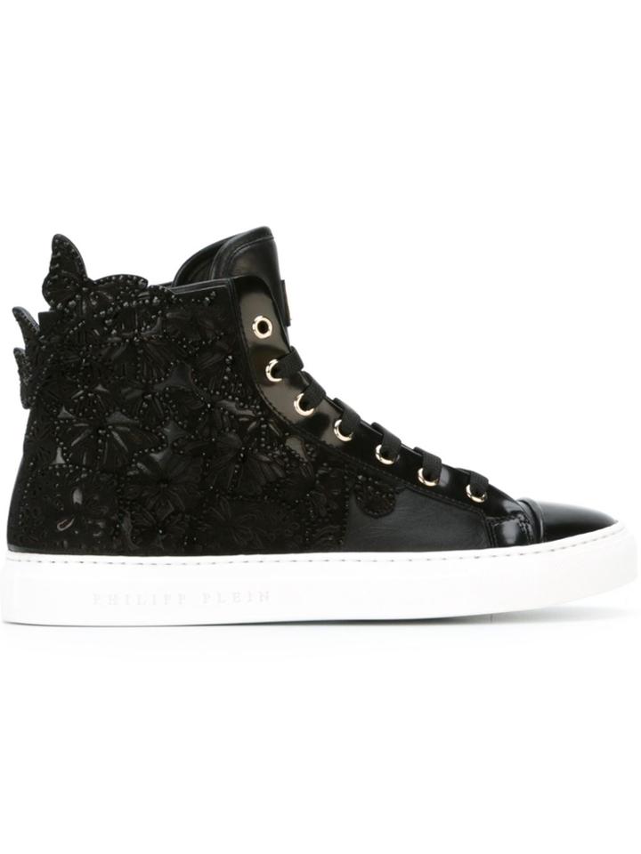 Philipp Plein Embellished Hi-top Sneakers - Black