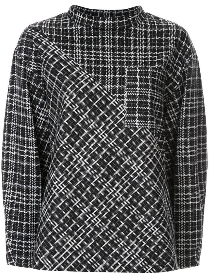 Le Ciel Bleu Long-sleeve Plaid Sweater - Black